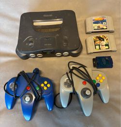 Nintendo 64 with games