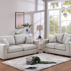 Special Online‼️ Ivory 2 Pc Sofa & Loveseat Set