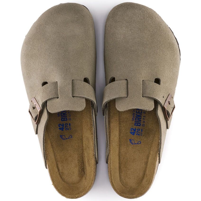 Men's Boston Soft Footbed Suede Leather Clogs