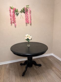 Round Black Dining Table (Table Only) – Seats 4