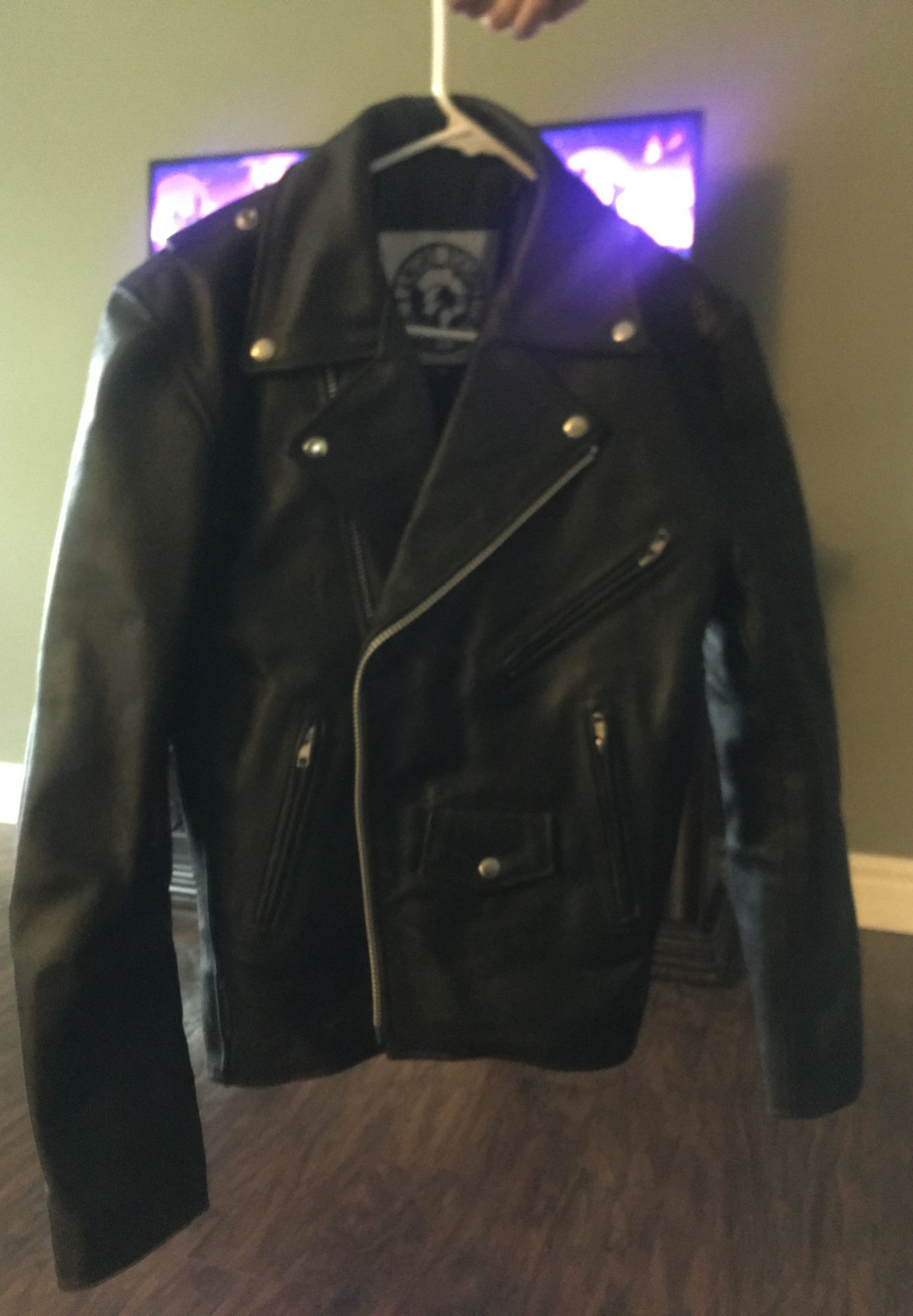 Size 38 men’s Angry young and poor brand leather jacket originally 200