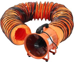 VEVOR Portable Ventilator with Hose, 2 Speed, 12 Inch Utility Blower Exhaust Fan with 16.4ft Flexible Duct, 367W 2894CFM High Velocity Industrial Air 