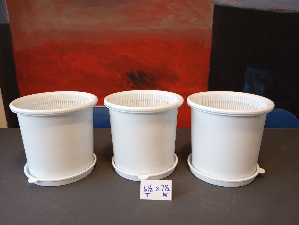 (3) Large Double Layer Plant Pots by Meshpot