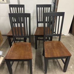 Set of 4 Wood Dining Chairs