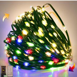 45Ft waterproof  String Lights, 9 Modes with Remote, Warm White & Multicolor, Indoor & Outdoor 