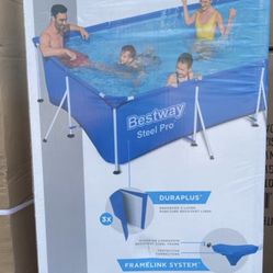 Swimming Pool  Steel Pro 13’1”x6’11”x32” Pool Set Metal Frame . Comes With Filter And Filter Pump .