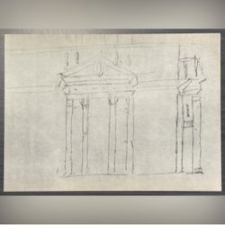 SKETCH - COLONNADE - ST. PETER'S Giovanni Gian Lorenzo Bernini Fine Art Print Antique Vintage 1940’s Original Italy Italian Printed Collectible