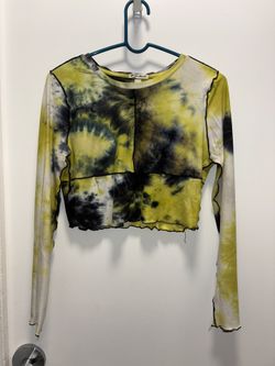 Derek Heart Tie Dye Long Sleeve Crop Top Size Large