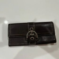 Coach Dark Brown Leather Wallet