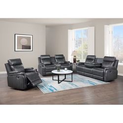 Reclinables 3pc Ethan Dark Grey 🚛😱