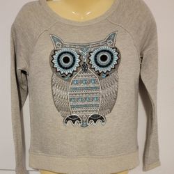 Kandy KISS Small Gray Sweater Owl Front 