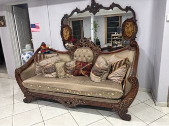 Classic sofa shalima ornate walnut