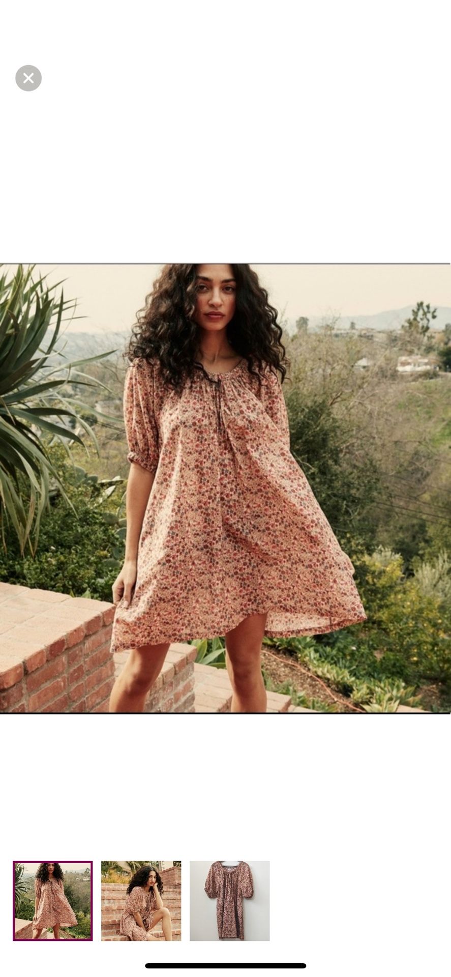 DOEN Chestnut Dress in Pink Valley Floral, size XS