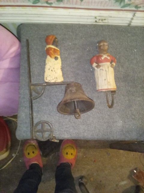 Aunt Jemima Dinner Bell And Hand Curved Wooden Hook Buying Both