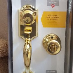 Kwikset Montara Front Door Lock Brass