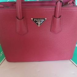 ***PRADA*** Red Leather PRADA Galleria Handbag