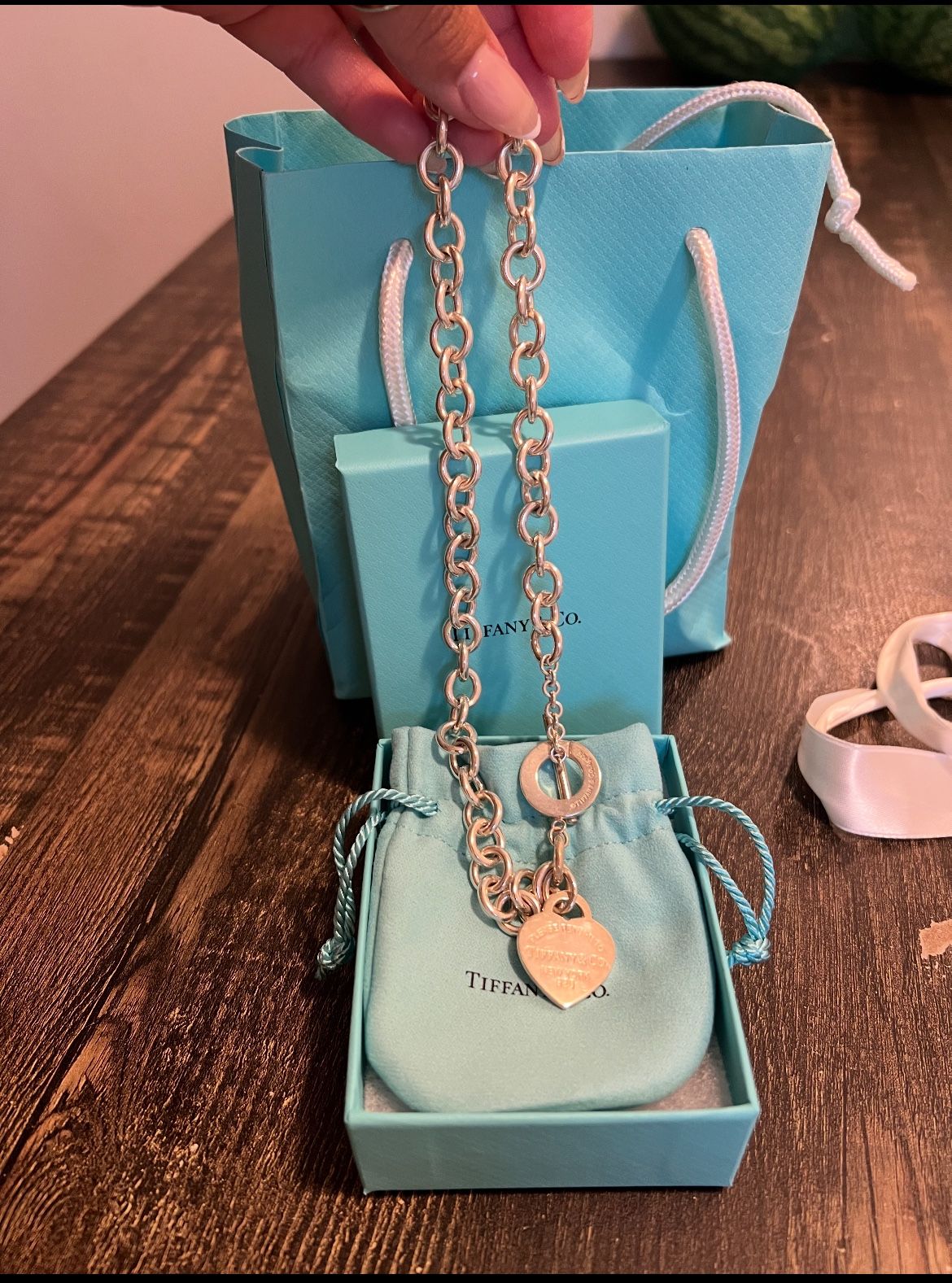 Authentic Tiffany & Co. Return to Tiffany Heart Tag Necklace – Sterling Silver 1.2k OBO