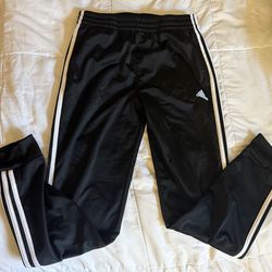Adidas Black Track Pants with White Stripes XL/TG