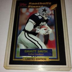 Rare Old Limited Edition Emmitt Smith Football Finest Card 1992 Topps #27- Perfect Condition 