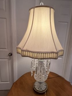 Vintage Imported Hand Cut Lead Crystal 36” Lamp