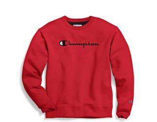 Champion Men's Powerblend® Crew, Script Logo XL Red