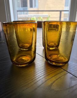 Amber Bubble Glass