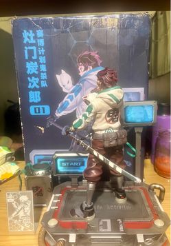 Tanjiro Kamado Cyberpunk Anime Figure with Base