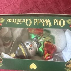 OWC Old World Christmas Bowler Hat Snowboy Snowman Ornament