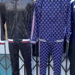 Mens 2 Piece Track Suit Jogging Suit Set Jacket And Sweats