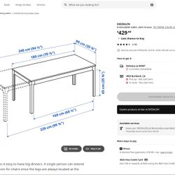 IKEA Dining Table and 3 Dining Chairs
