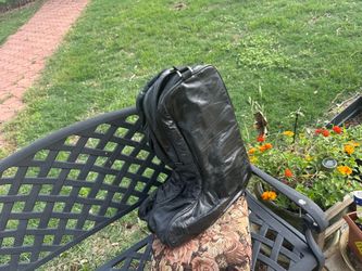 Black Leather Double Boot Bag – Travel & Storage