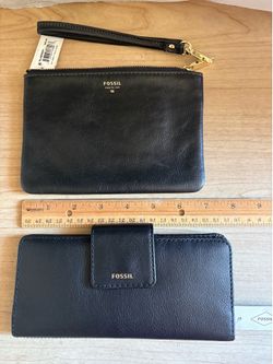 2 New Fossil Leather Wallet & Wristlet