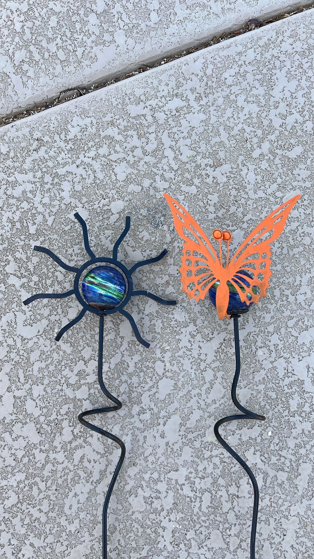 Butterfly And Sun Metal Yard Ornaments Decorations