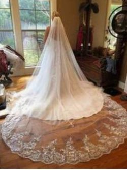 Sequin cathedral length veil