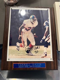 Terrell Davis Denver Broncos Signed Plaque