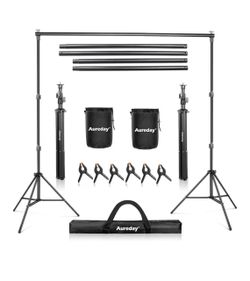 Aureday Backdrop Stand, 8.5x10 Ft Adjustable Photo Backdrop Stand