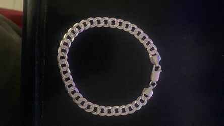 925 diamond cut silver bracelet 9”