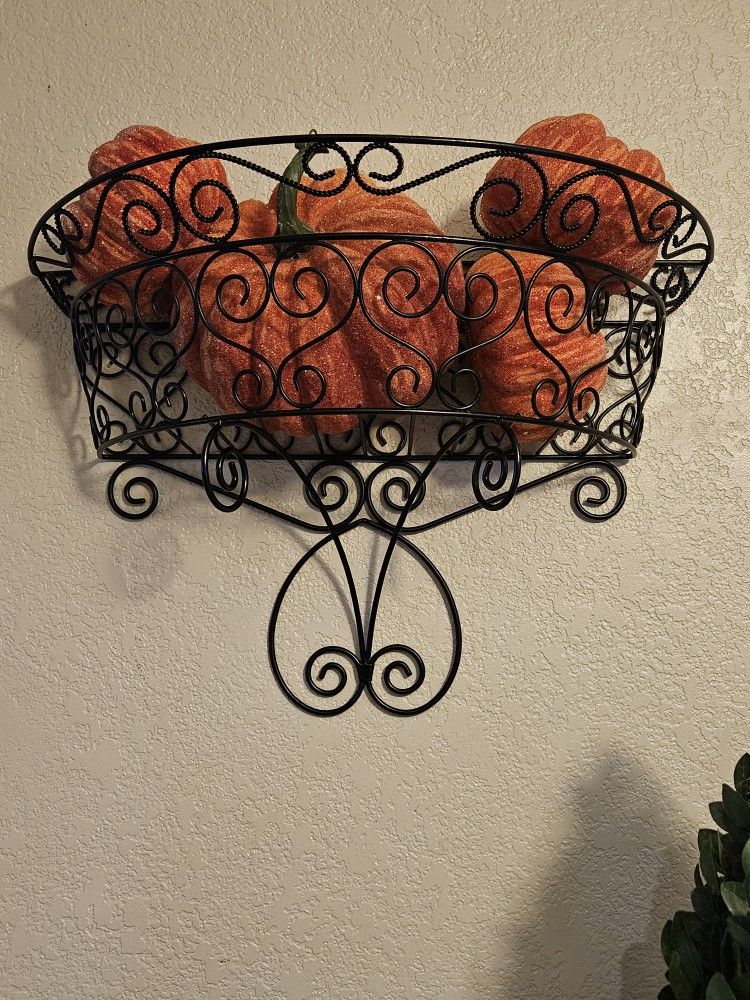 Black Metal Wall Basket