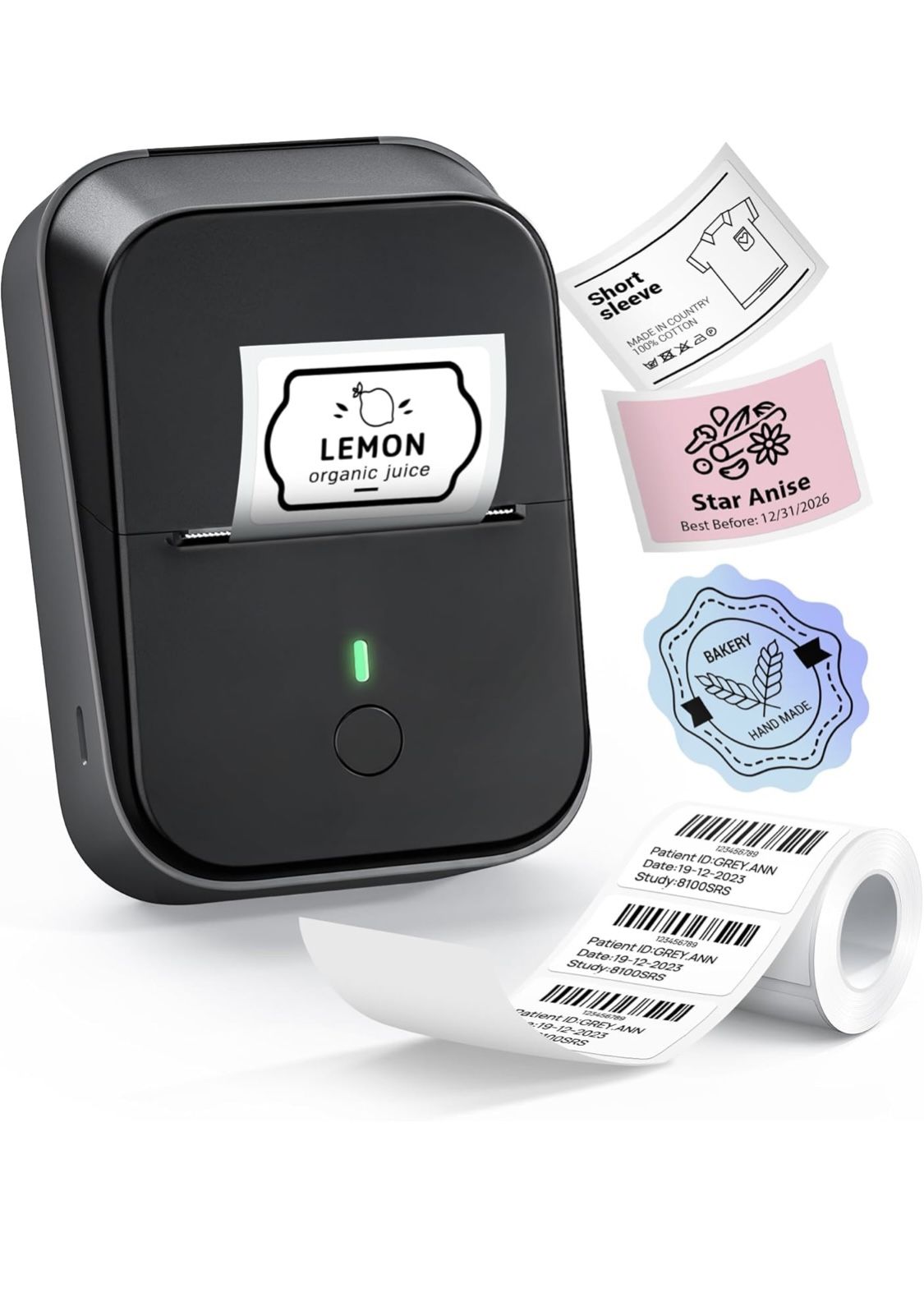 PM260 Label Maker Machine with Tape, 2 Inch Label Maker Bluetooth Label Printer, Inkless Portable Labeler for Home, Kitchen, School, Office Organizati