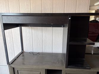 Dark Brown Desk with Shelves
