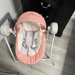 Pink Kidsview Electric Portable Baby Swing 