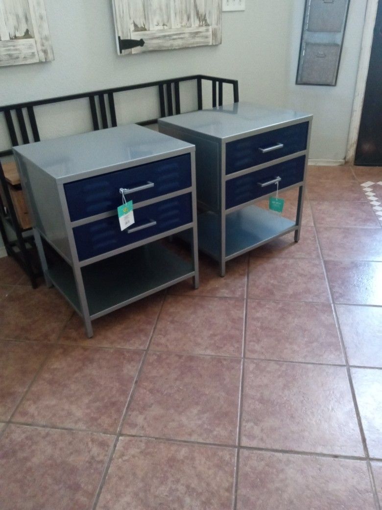 Two Drawer Locker Nightstands