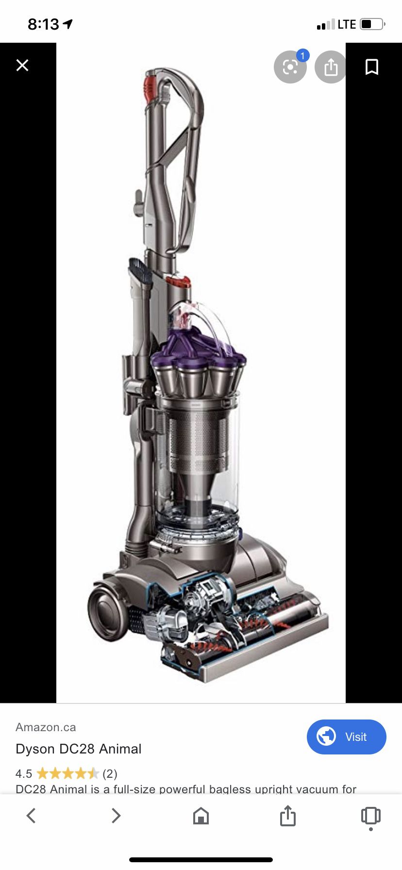 Dyson dc 28 animal with air muscle bagless Vacuum
