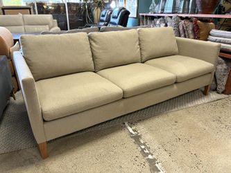 ROOM & BOARD Oatmeal Fabric Track Arm 3-Cushion Sofa