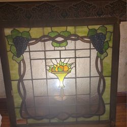 2 Really Vintage Stain Glass Windows. One Has Minor Da.age As Seen 