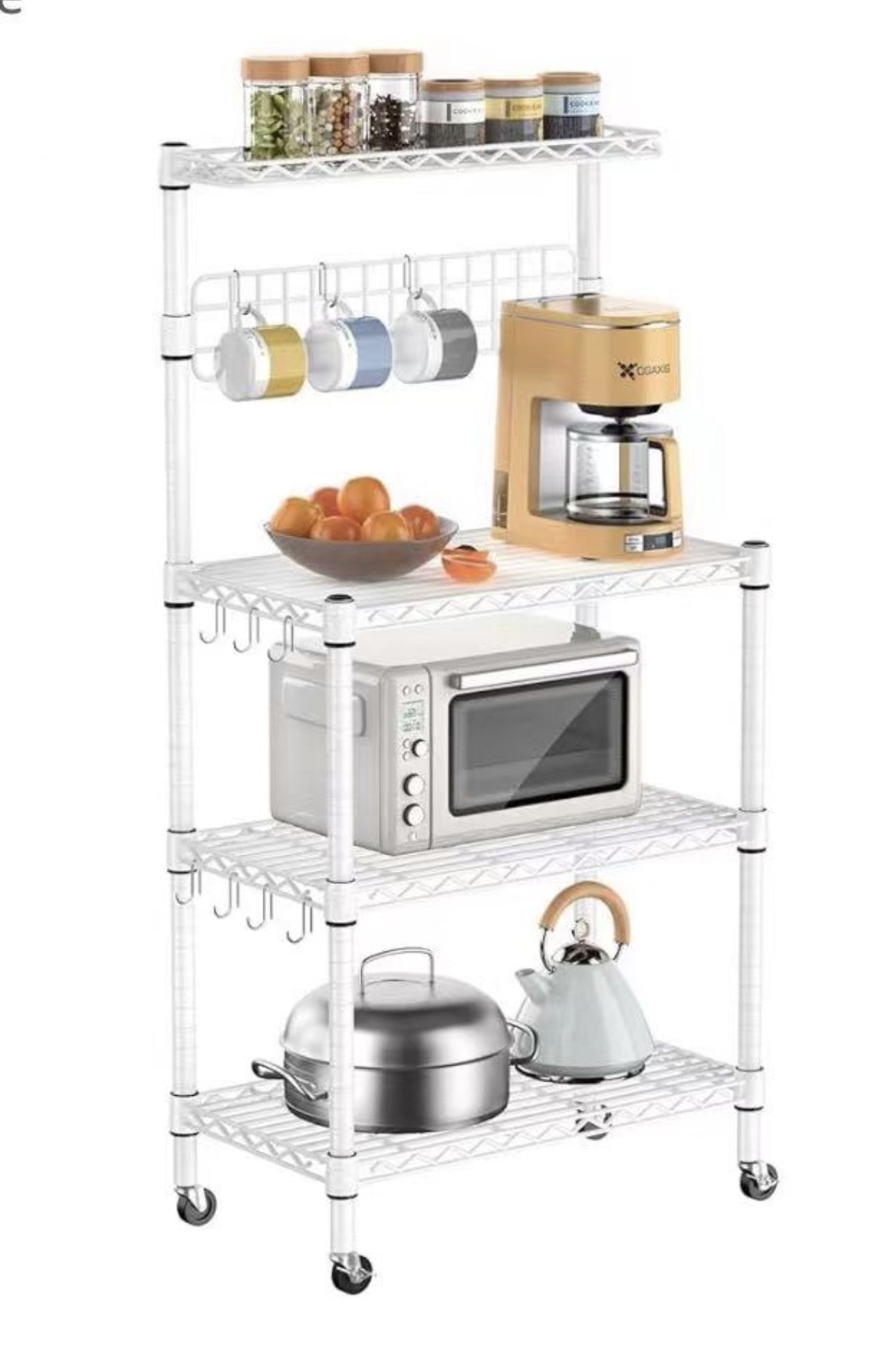 Bakers Rack For Kitchen With Storage
