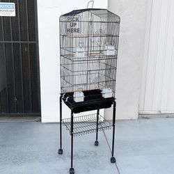 (NEW) $60 Small to Medium Bird Cage 60” Tall Parrot Parakeet Cockatiel Bird Cage 18x14x60” Rolling Stand
