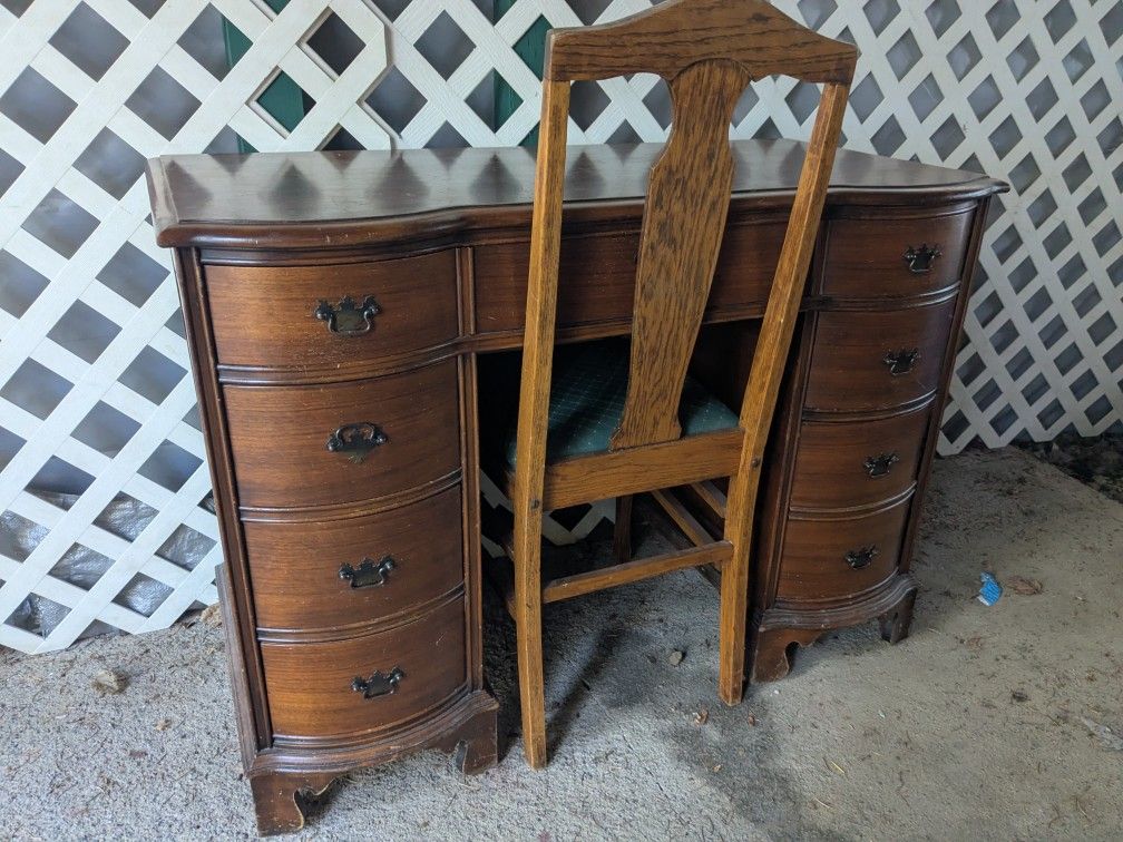 Vintage Kidney Shape Desk