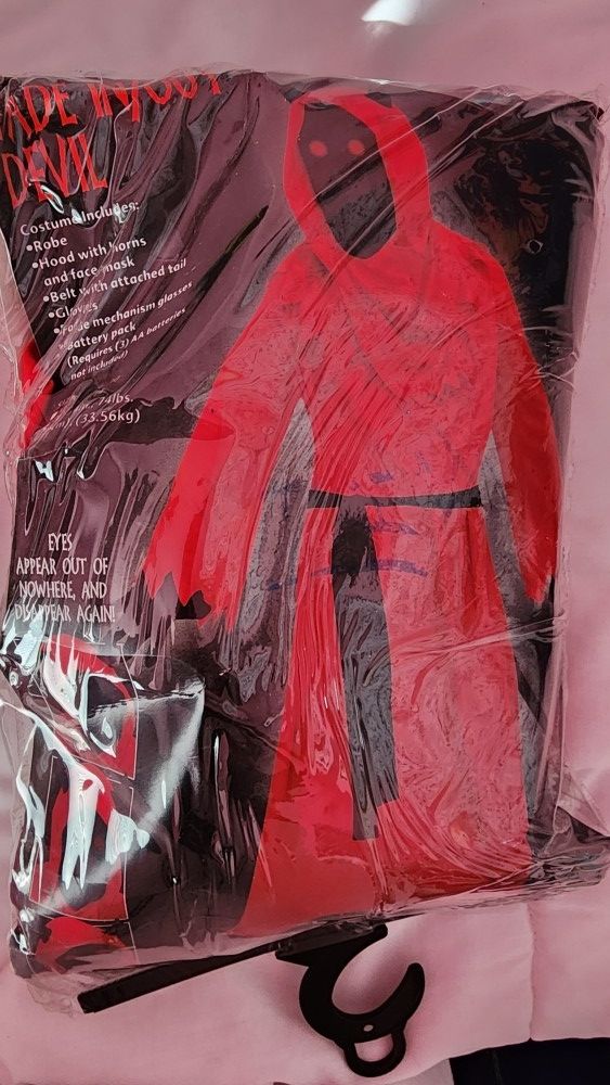 Red Devil Costume Glowing Eyes Child LARGE