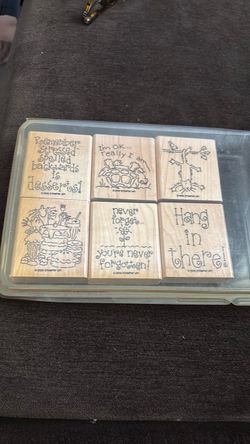 Stampin' Up Wood Rubber Stamp Set of 6